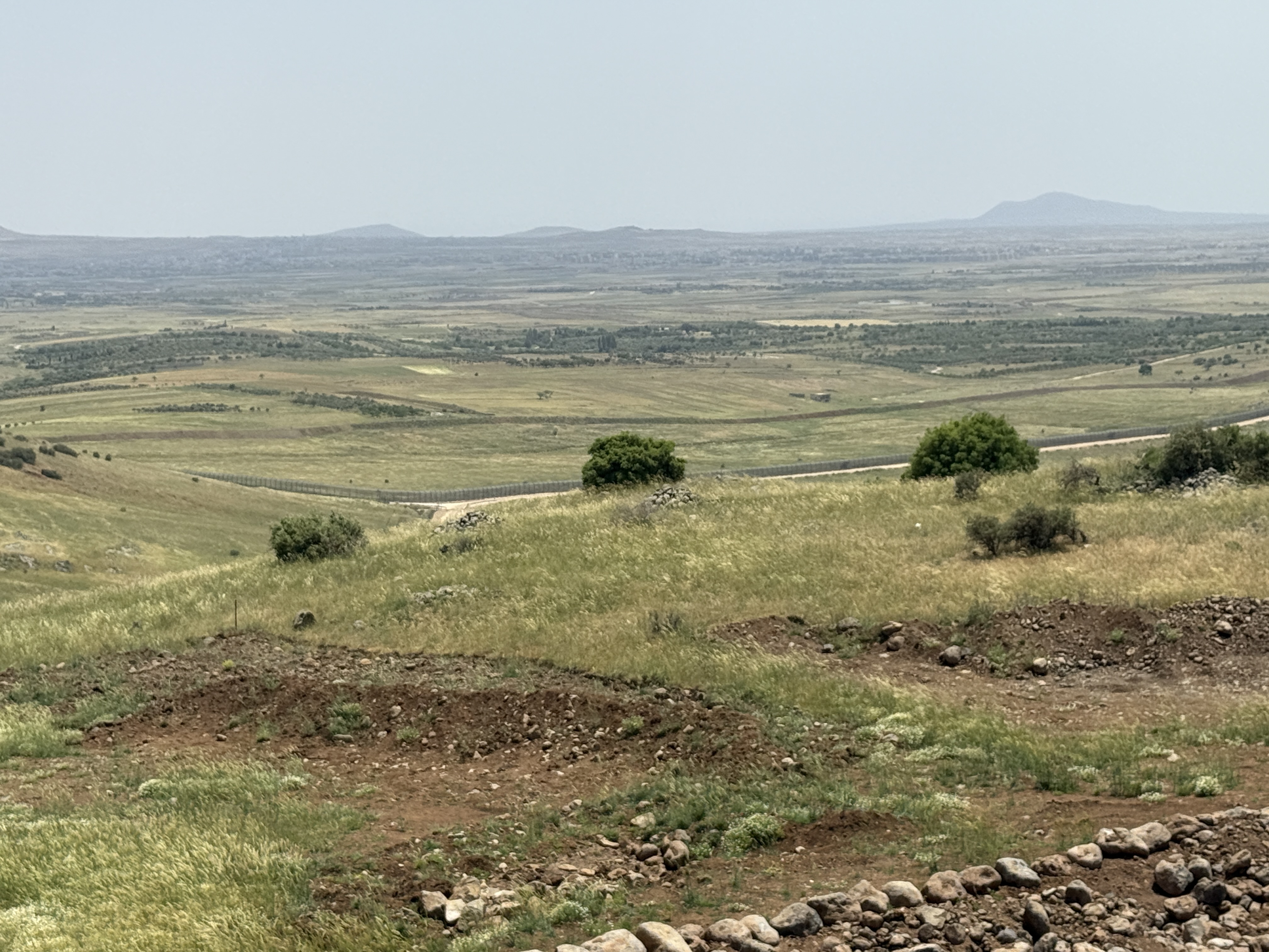 Modern landscape view across the northern Golan Heights