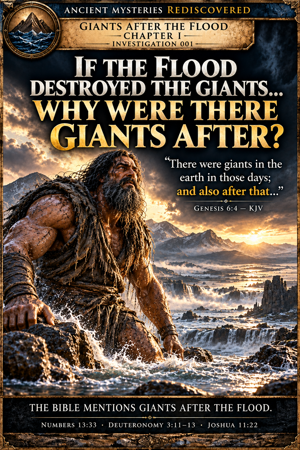 Official cover for The Giant Who Escaped the Flood, Giants After the Flood Investigation 001